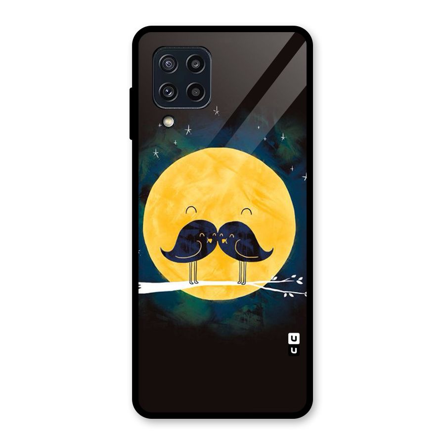 Bird Moustache Glass Back Case for Galaxy M32