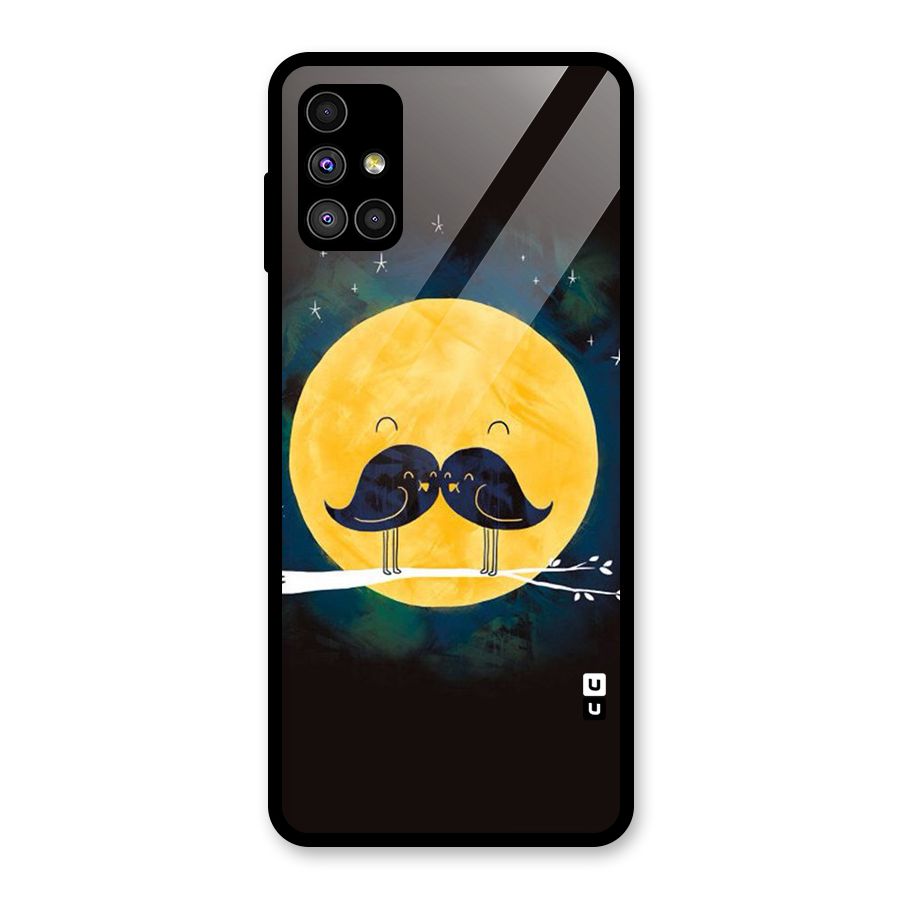 Bird Moustache Glass Back Case for Galaxy M51