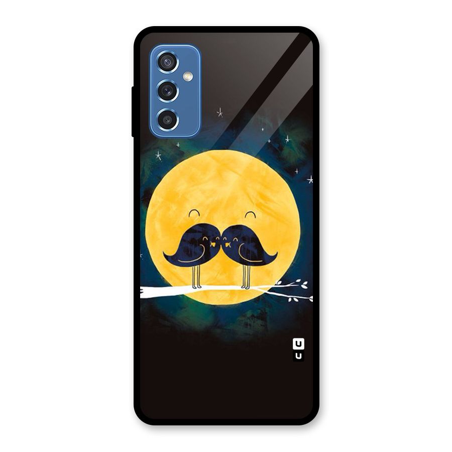 Bird Moustache Glass Back Case for Galaxy M52 5G