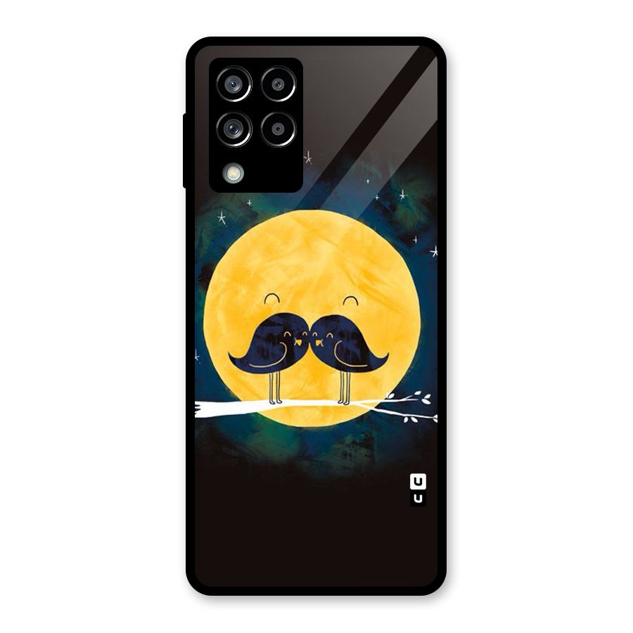 Bird Moustache Glass Back Case for Galaxy M53 5G