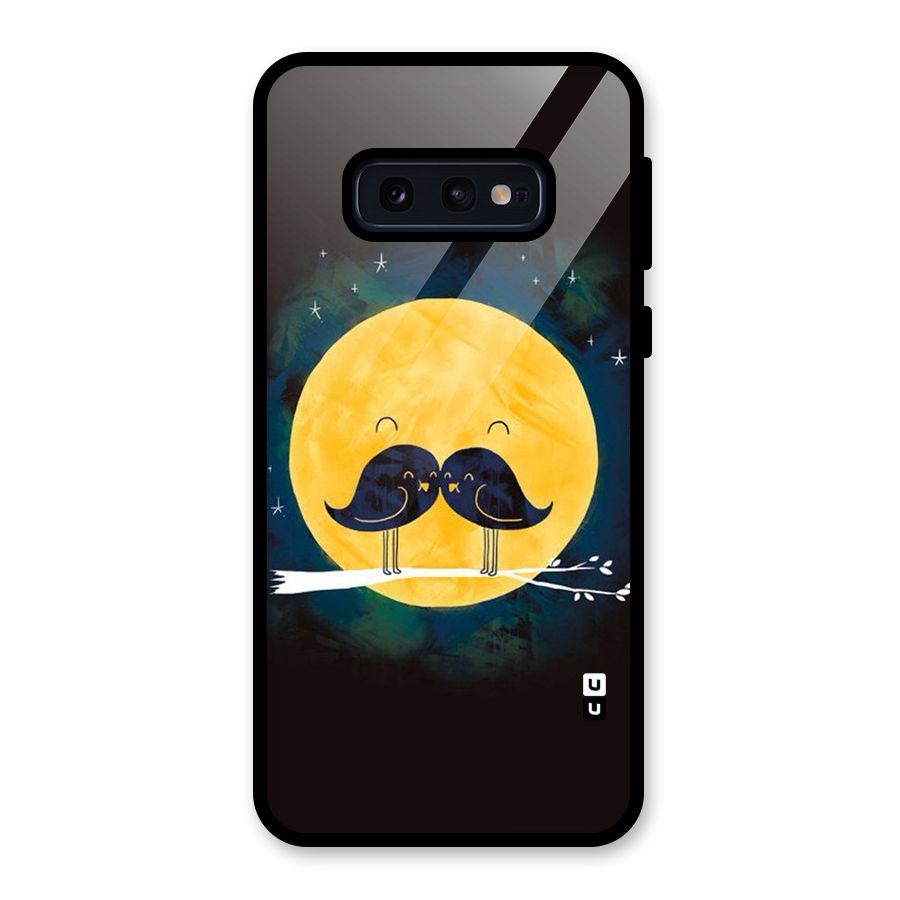 Bird Moustache Glass Back Case for Galaxy S10e