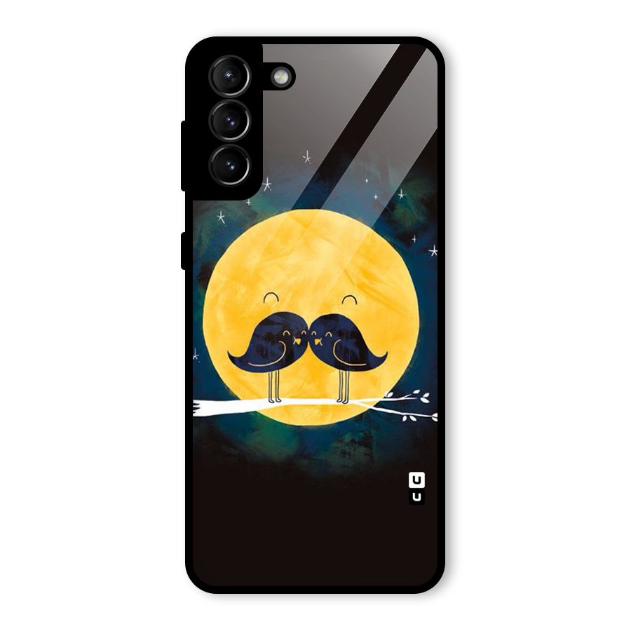 Bird Moustache Glass Back Case for Galaxy S21 Plus