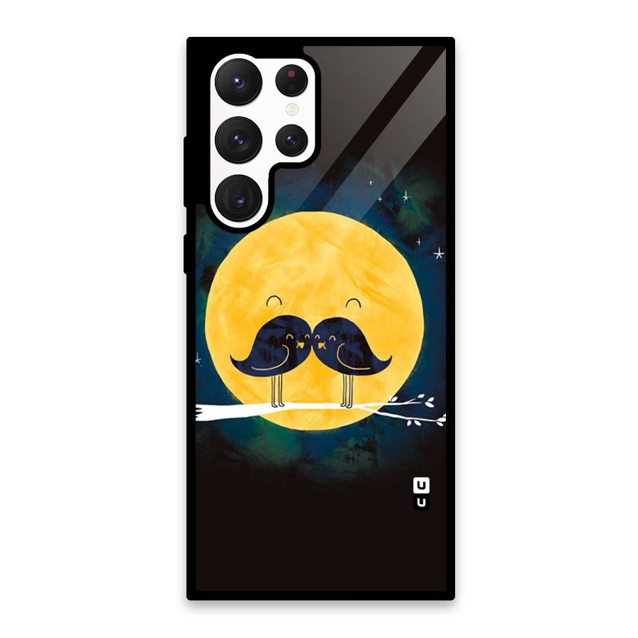 Bird Moustache Glass Back Case for Galaxy S22 Ultra 5G