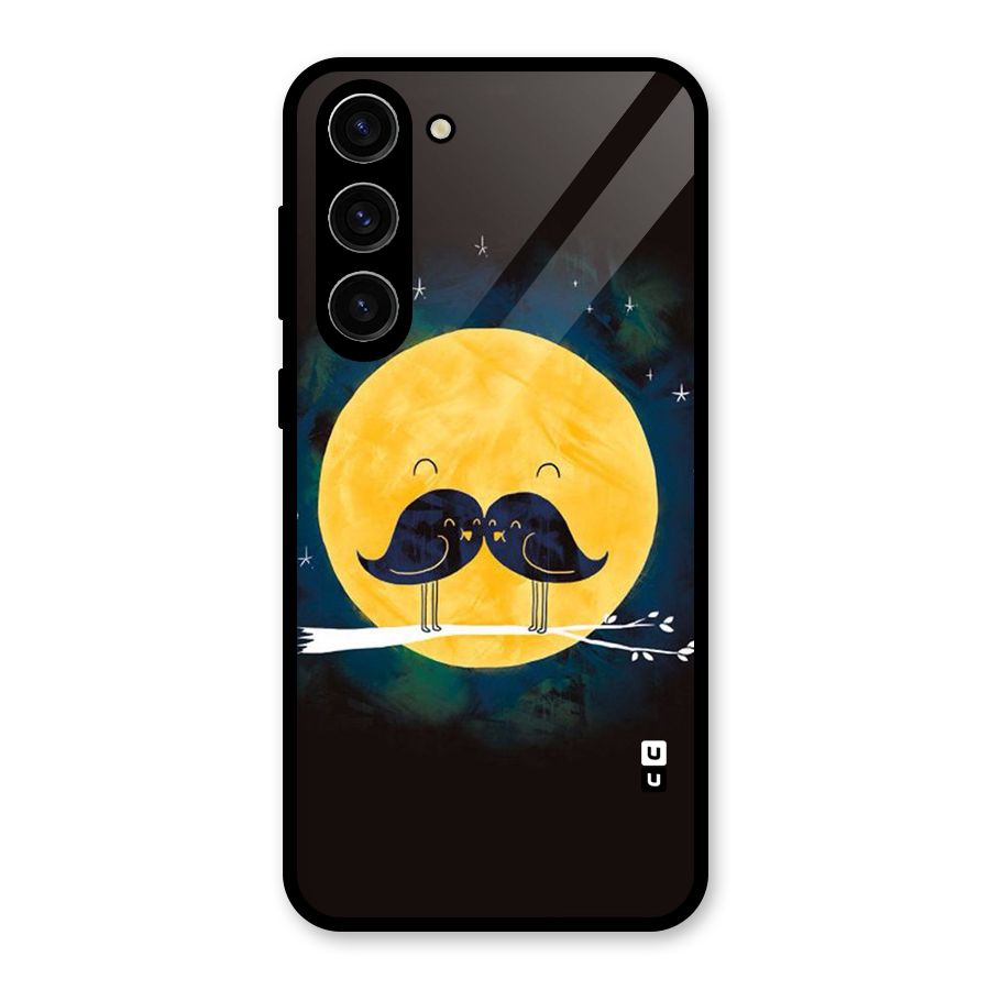 Bird Moustache Glass Back Case for Galaxy S23 Plus