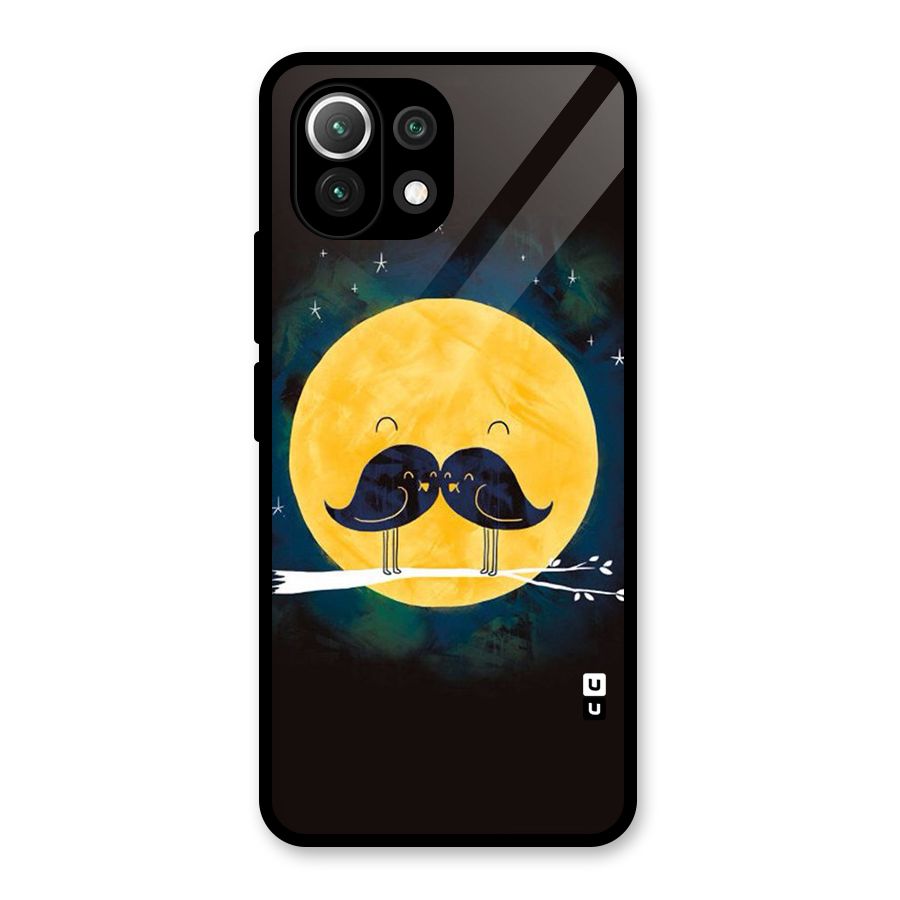 Bird Moustache Glass Back Case for Mi 11 Lite