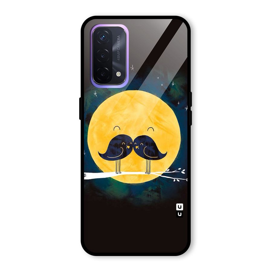 Bird Moustache Glass Back Case for Oppo A74 5G