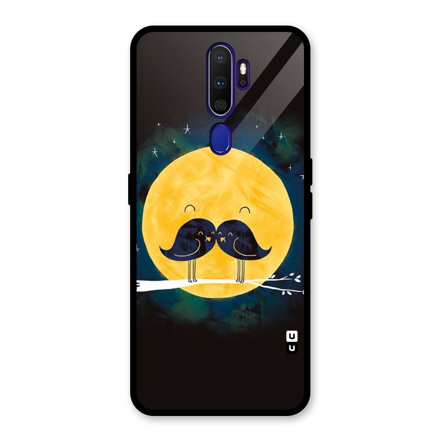 Bird Moustache Glass Back Case for Oppo A9 (2020)