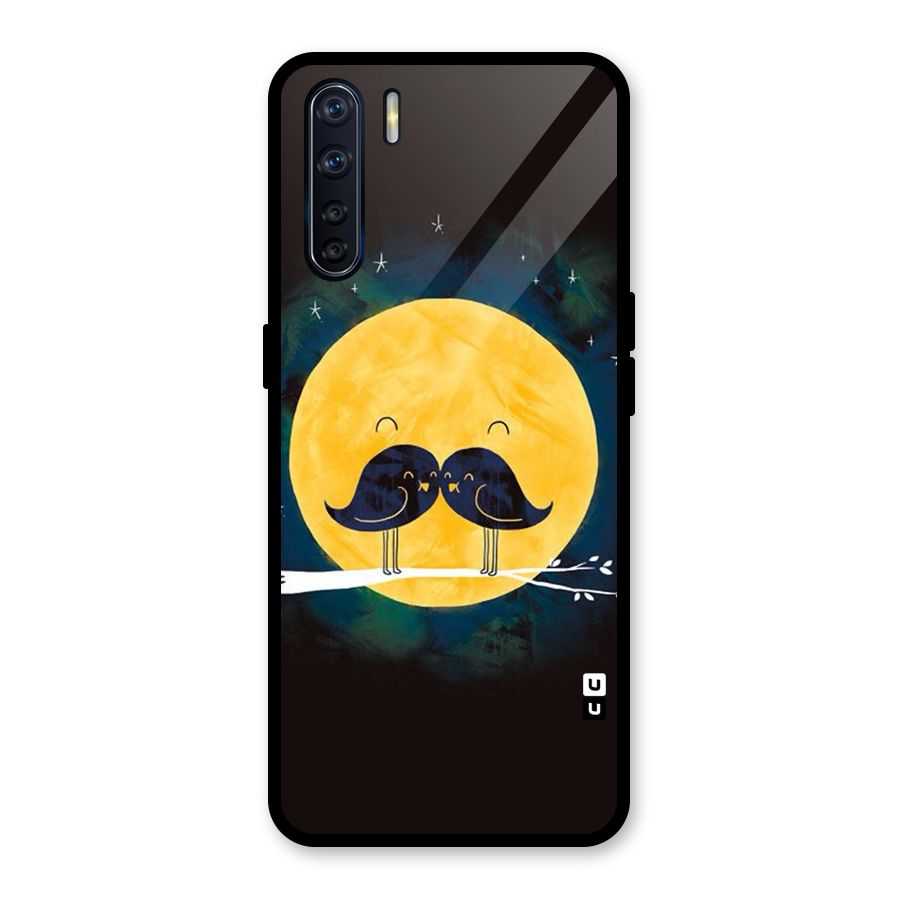 Bird Moustache Glass Back Case for Oppo F15
