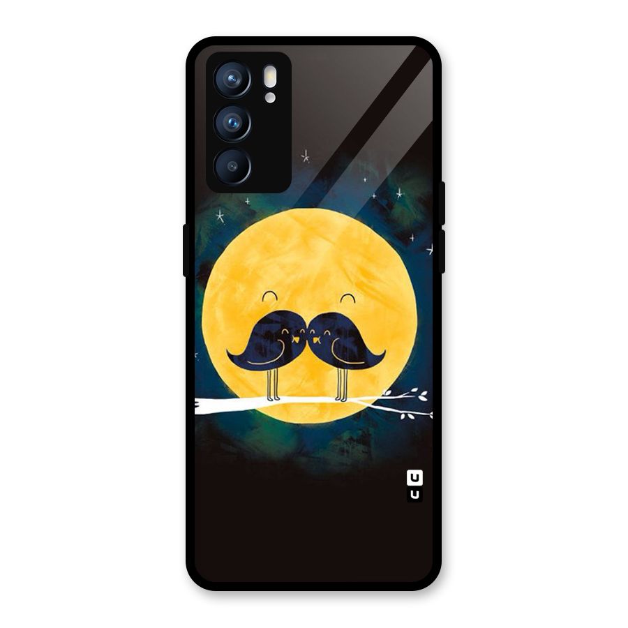 Bird Moustache Glass Back Case for Oppo Reno6 5G