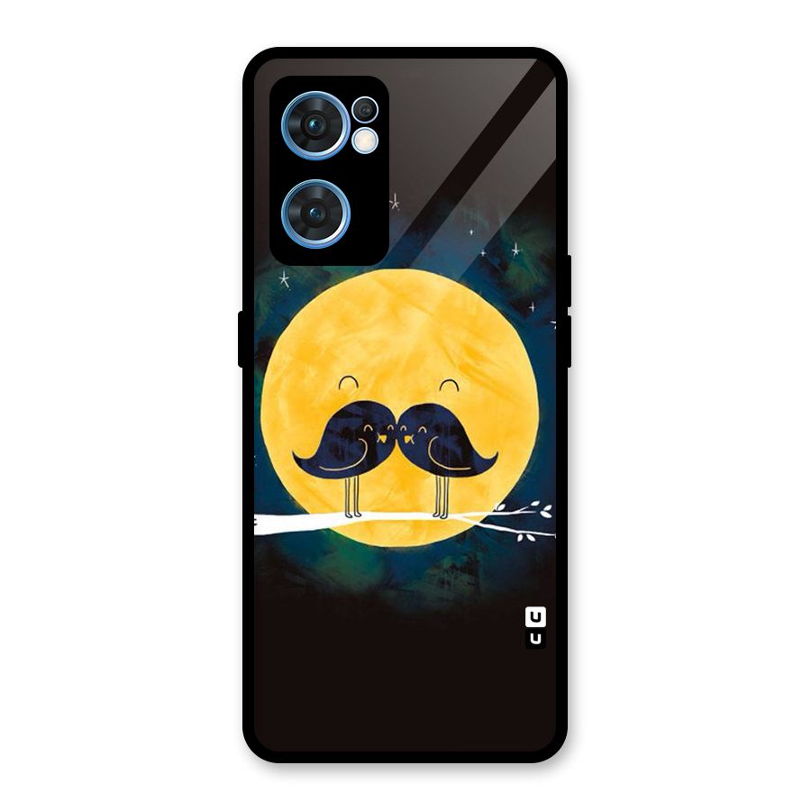 Bird Moustache Glass Back Case for Oppo Reno7 5G