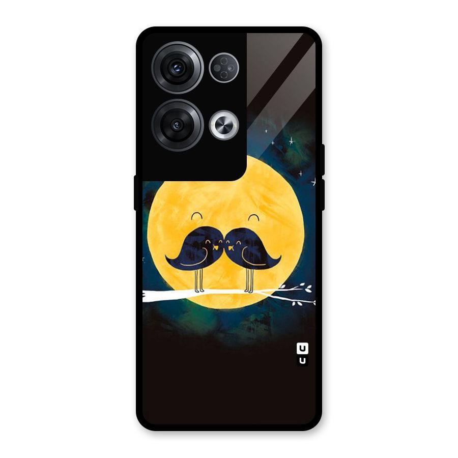Bird Moustache Glass Back Case for Oppo Reno8 Pro 5G