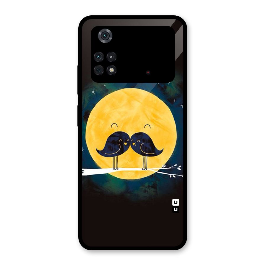 Bird Moustache Glass Back Case for Poco M4 Pro 4G