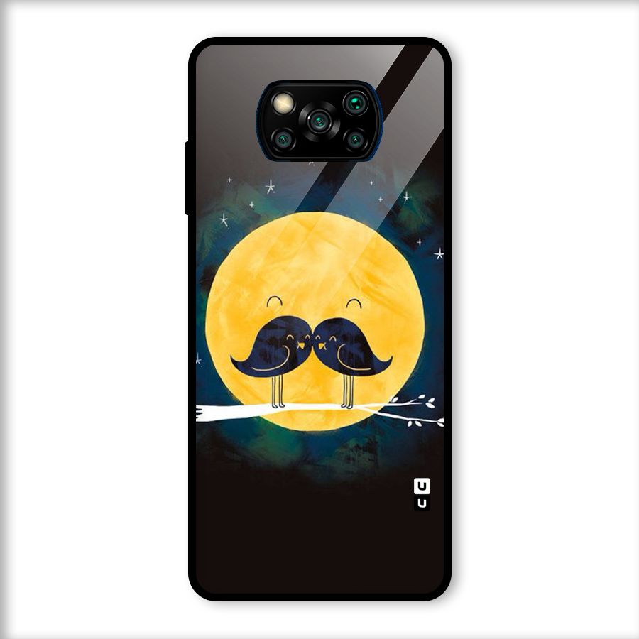 Bird Moustache Glass Back Case for Poco X3