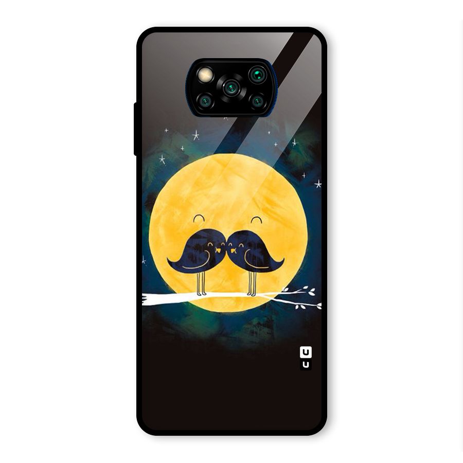 Bird Moustache Glass Back Case for Poco X3 Pro