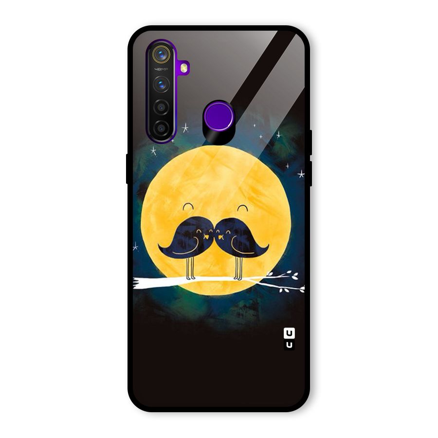 Bird Moustache Glass Back Case for Realme 5 Pro