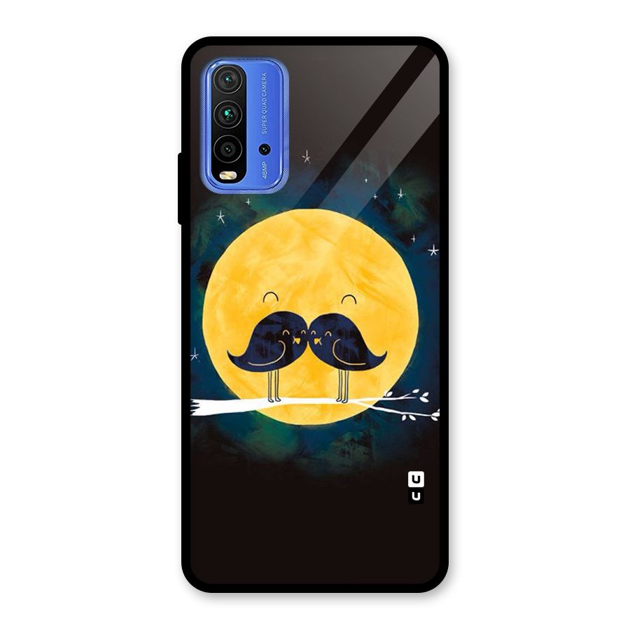 Bird Moustache Glass Back Case for Redmi 9 Power