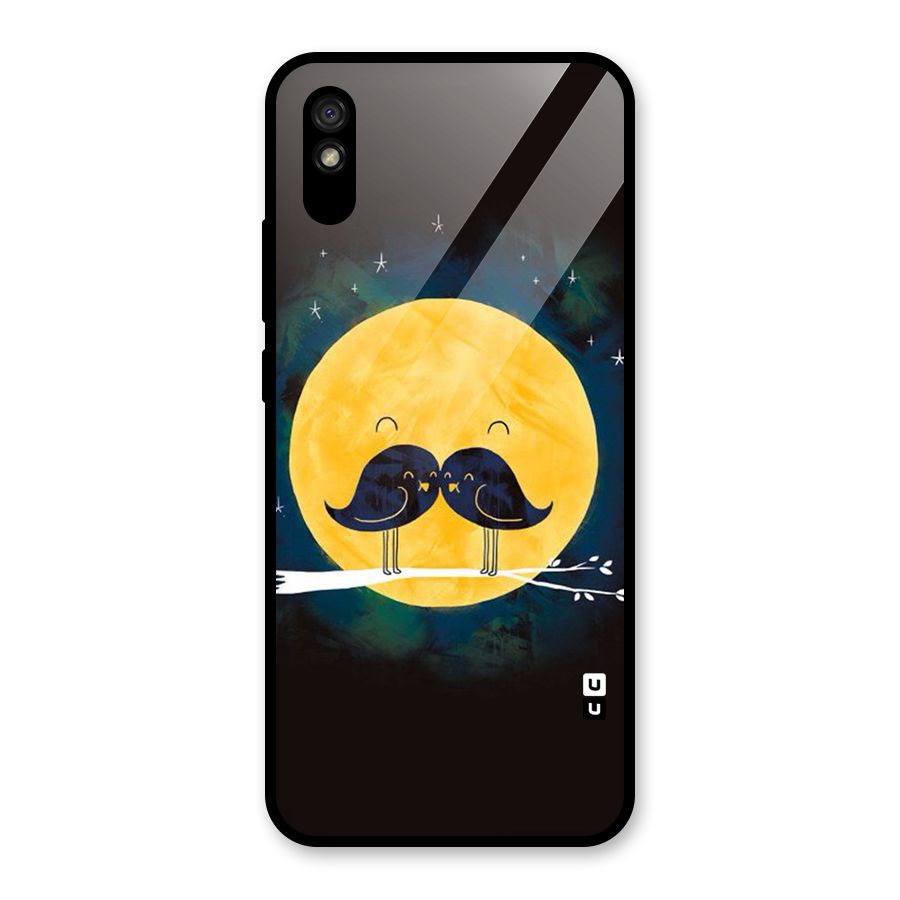 Bird Moustache Glass Back Case for Redmi 9i