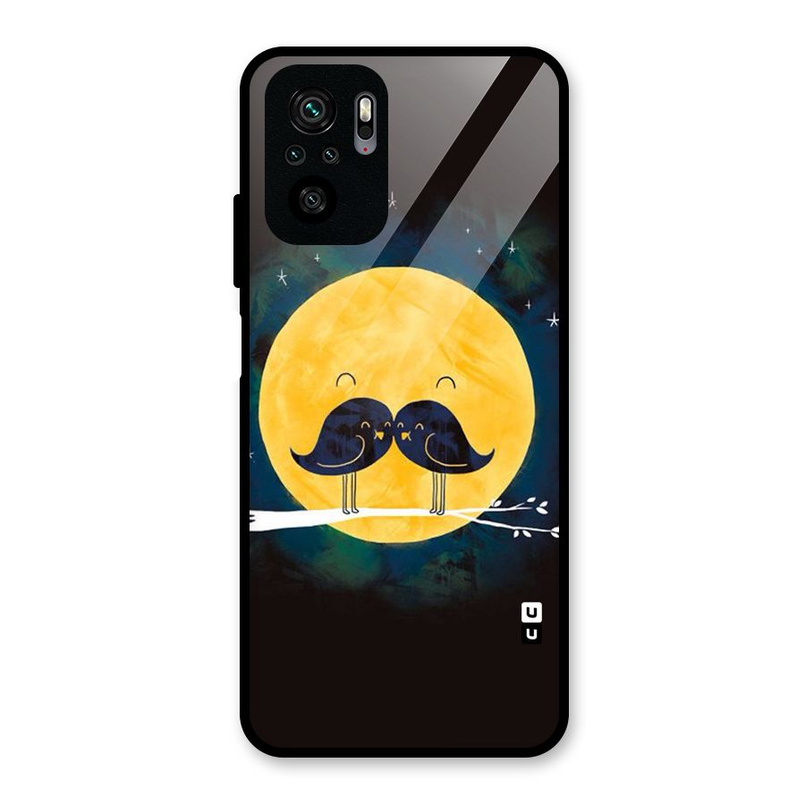 Bird Moustache Glass Back Case for Redmi Note 10S