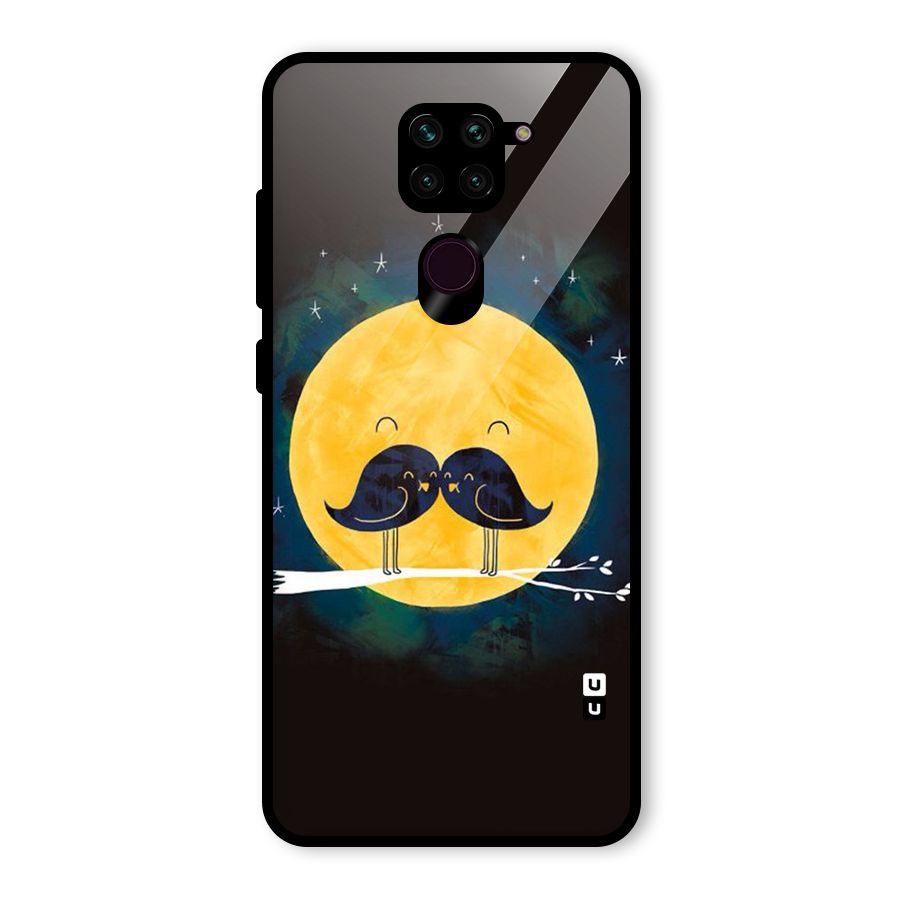 Bird Moustache Glass Back Case for Redmi Note 9