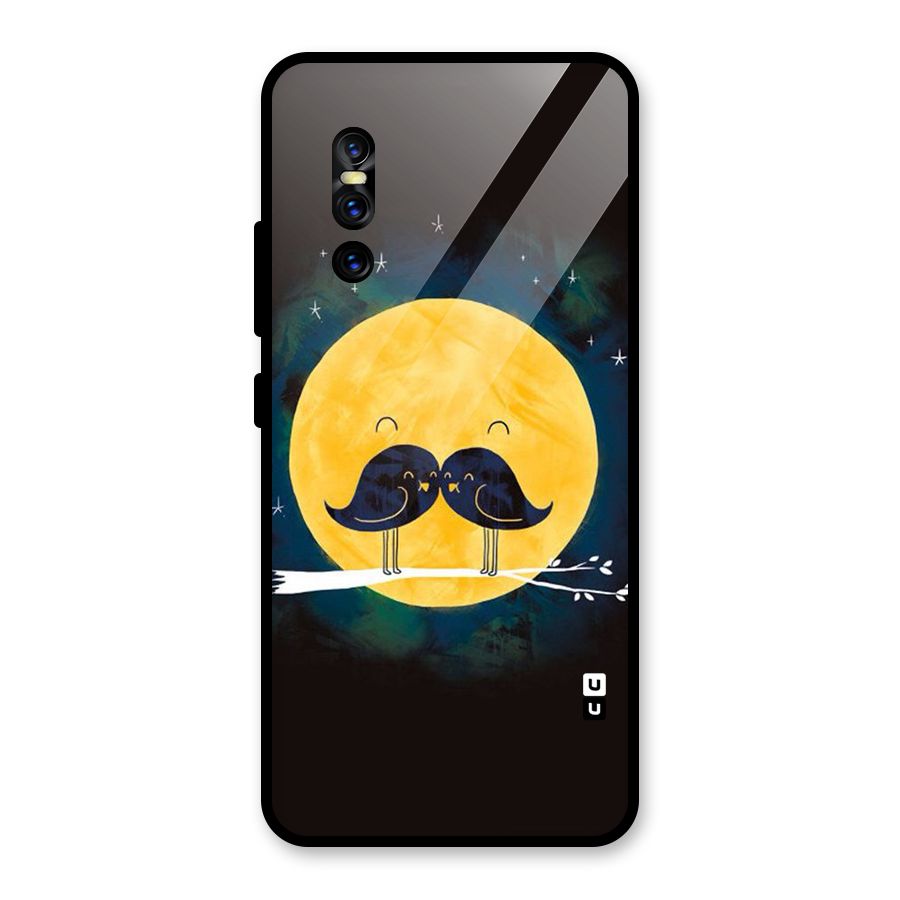 Bird Moustache Glass Back Case for Vivo V15 Pro
