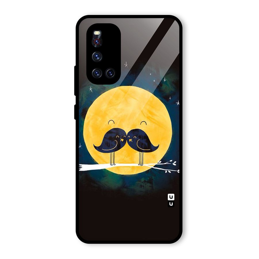 Bird Moustache Glass Back Case for Vivo V19
