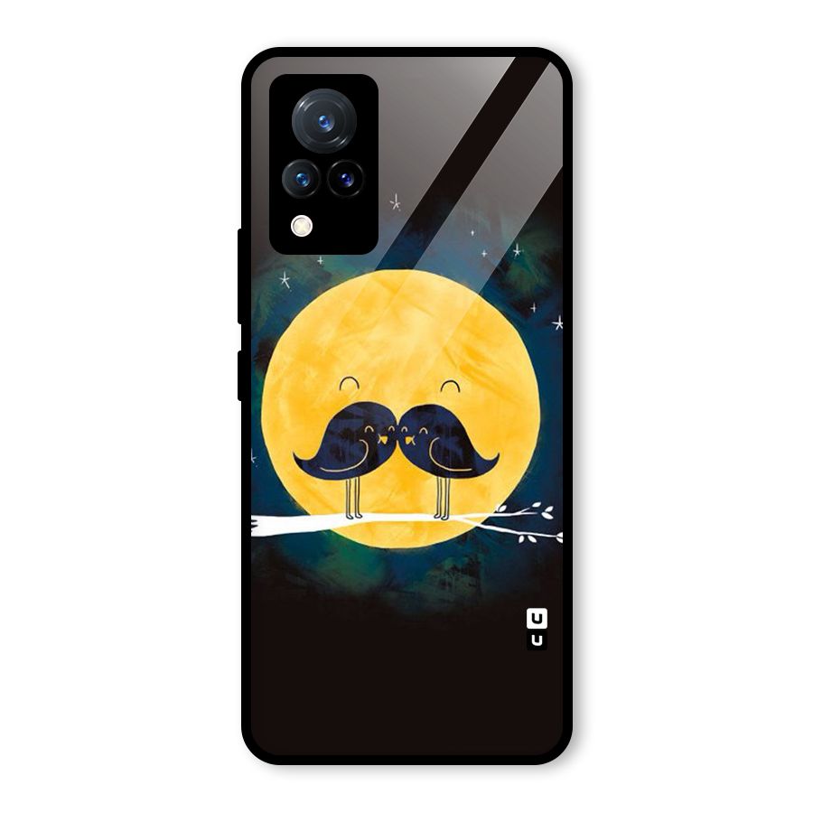 Bird Moustache Glass Back Case for Vivo V21 5G