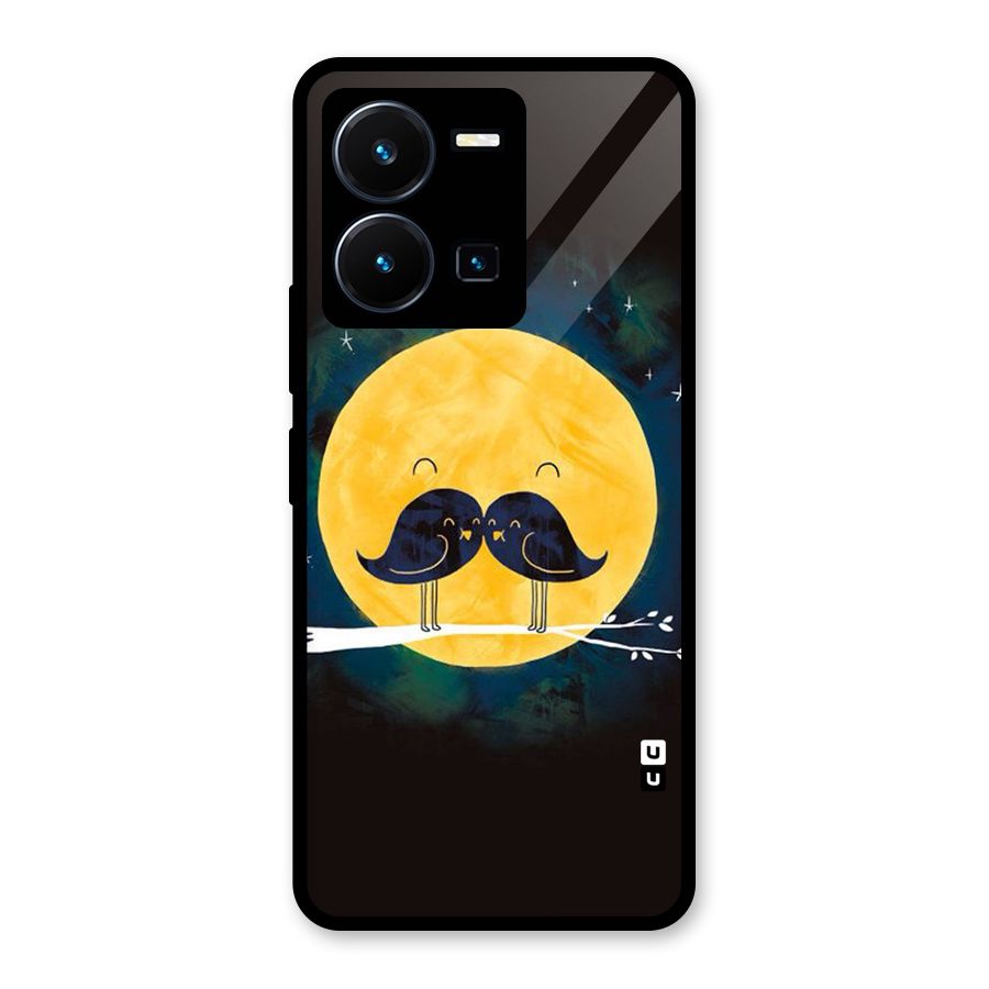 Bird Moustache Glass Back Case for Vivo Y35
