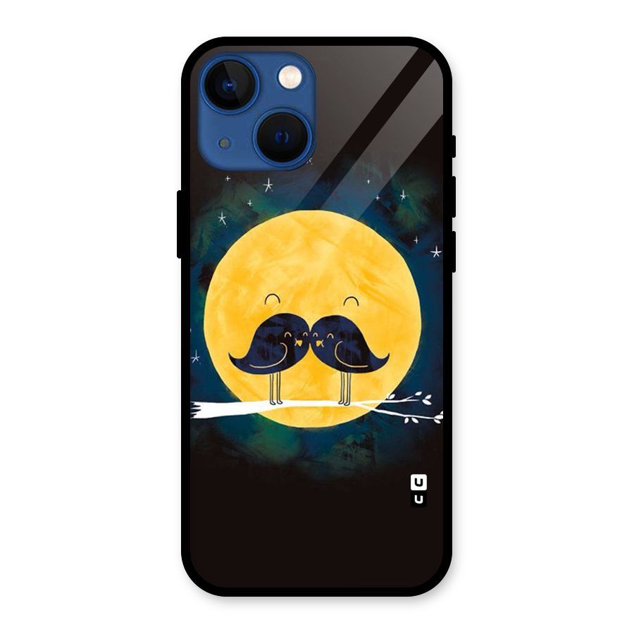 Bird Moustache Glass Back Case for iPhone 13 Mini