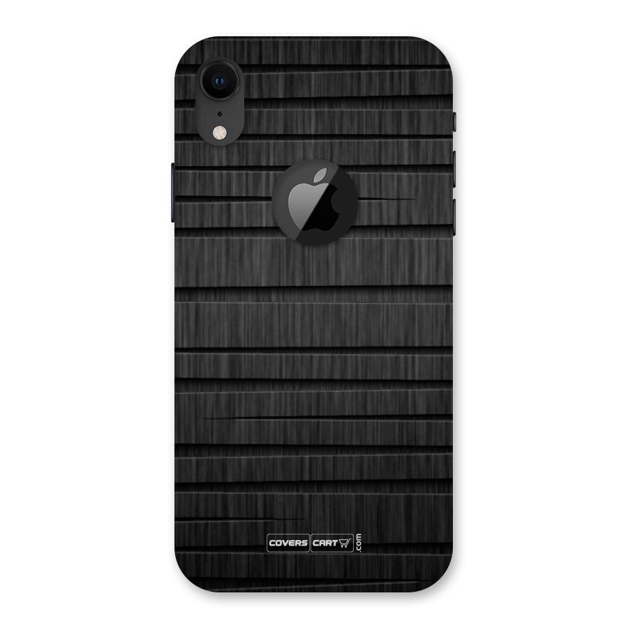 Black Abstract Back Case for iPhone XR Logo Cut