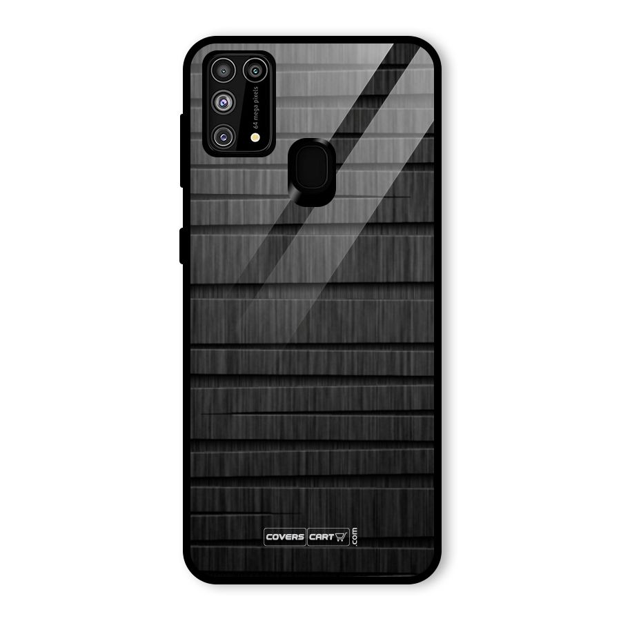 Black Abstract Glass Back Case for Galaxy M31