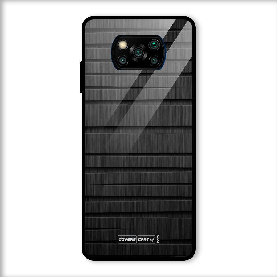 Black Abstract Glass Back Case for Poco X3