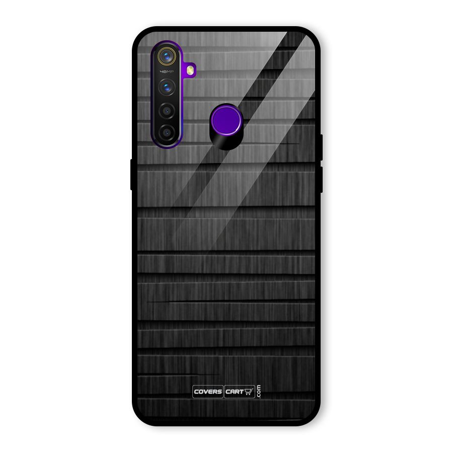 Black Abstract Glass Back Case for Realme 5 Pro