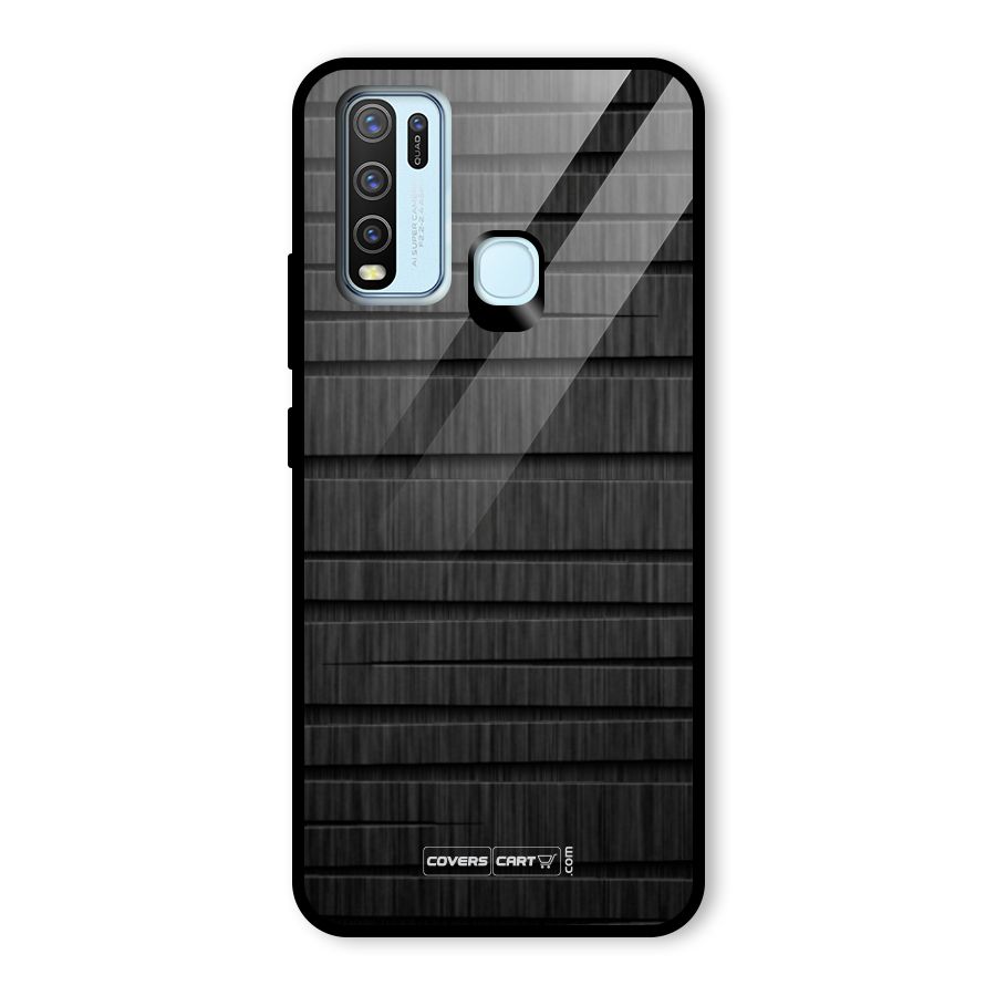 Black Abstract Glass Back Case for Vivo Y30