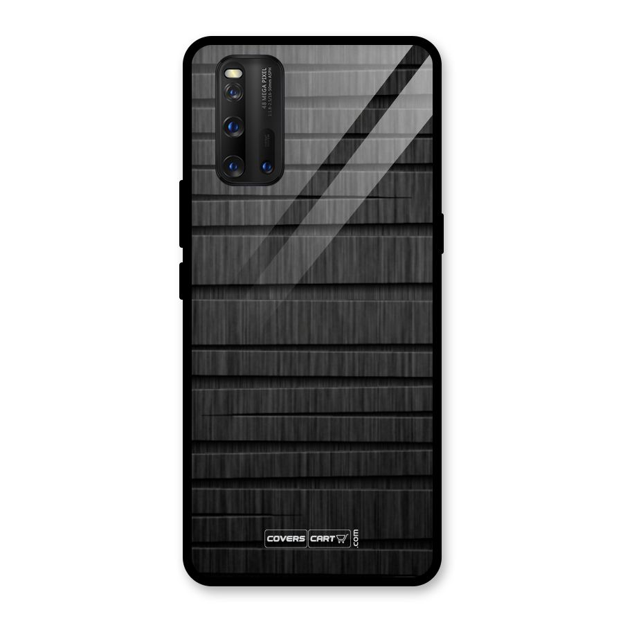 Black Abstract Glass Back Case for Vivo iQOO 3