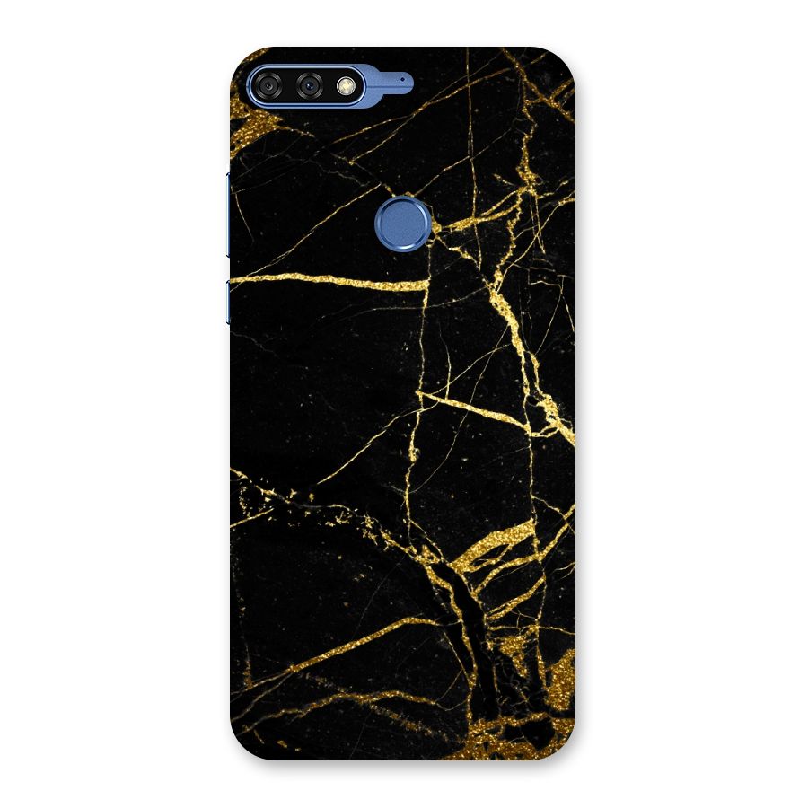 Black And Gold Design Back Case for Honor 7C