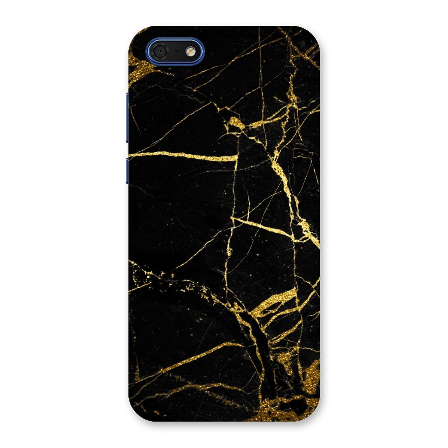 Black And Gold Design Back Case for Honor 7s
