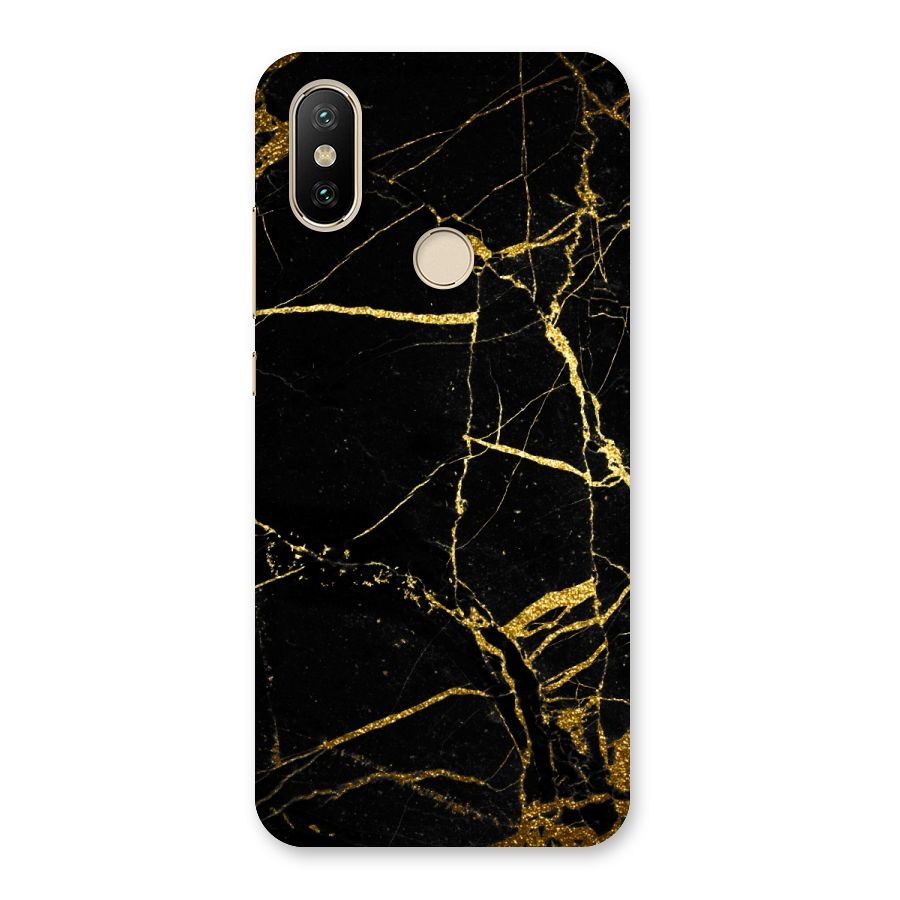 Black And Gold Design Back Case for Mi A2