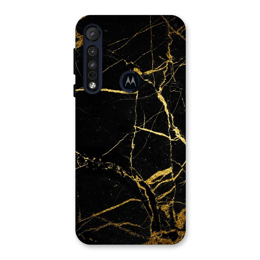 Black And Gold Design Back Case for Motorola One Macro