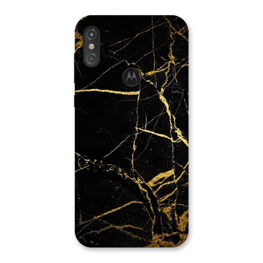 Black And Gold Design Back Case for Motorola One Power