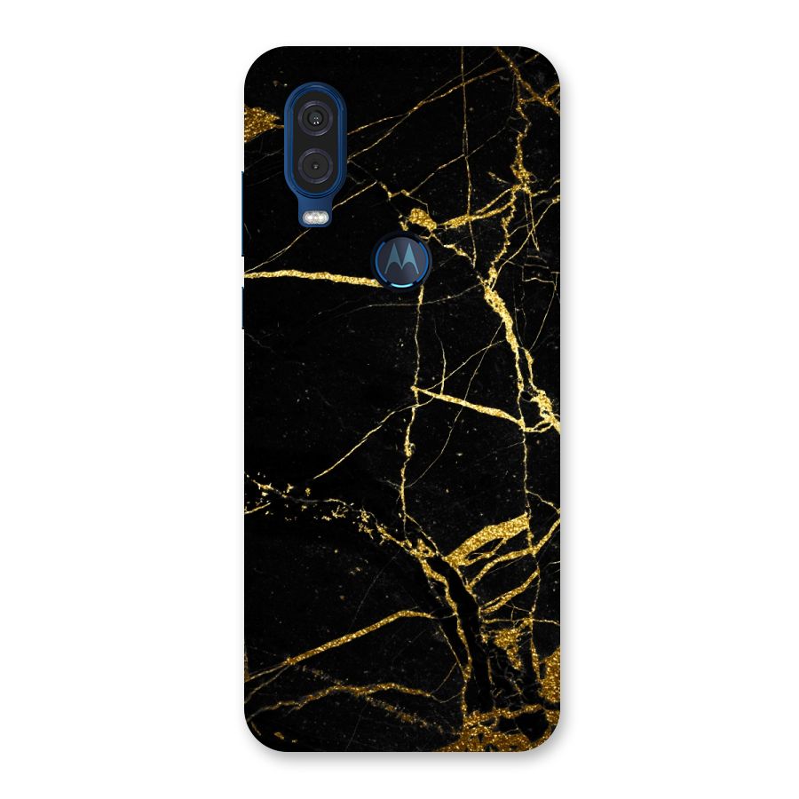 Black And Gold Design Back Case for Motorola One Vision