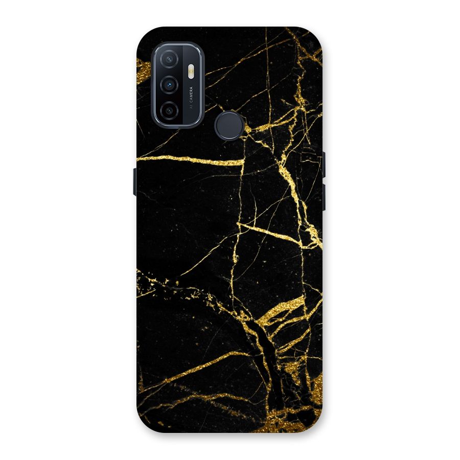 Black And Gold Design Back Case for Oppo A32