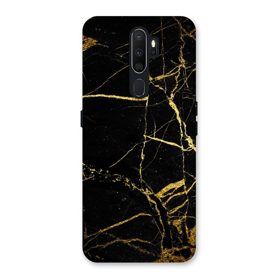 Black And Gold Design Back Case for Oppo A5 (2020)