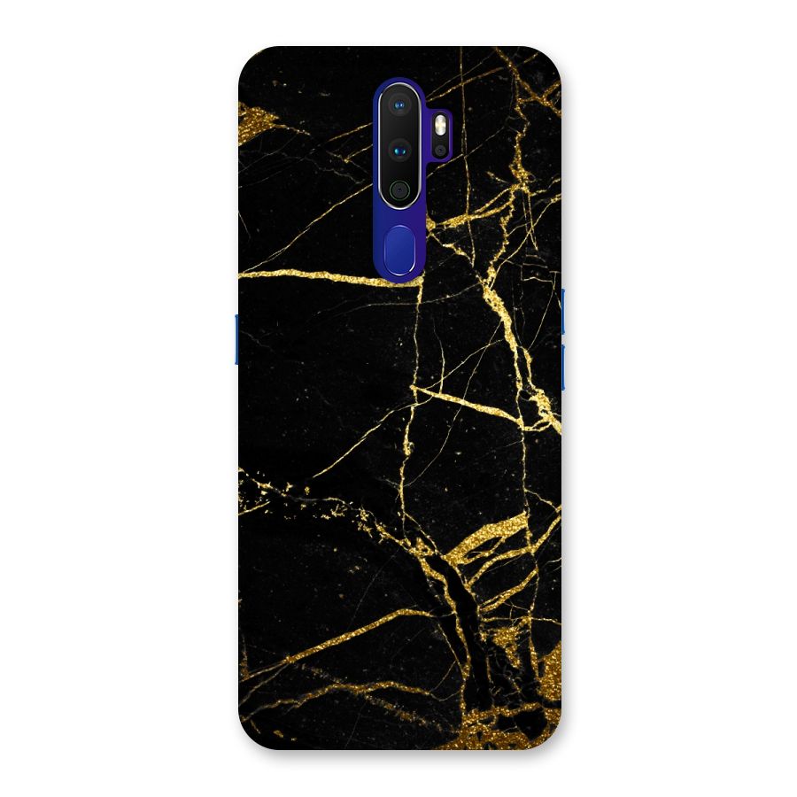 Black And Gold Design Back Case for Oppo A9 (2020)