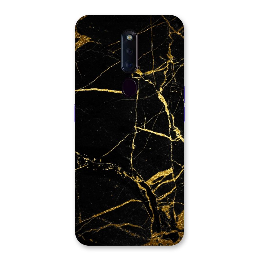 Black And Gold Design Back Case for Oppo F11 Pro