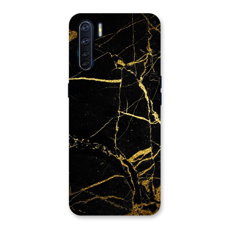Black And Gold Design Back Case for Oppo F15