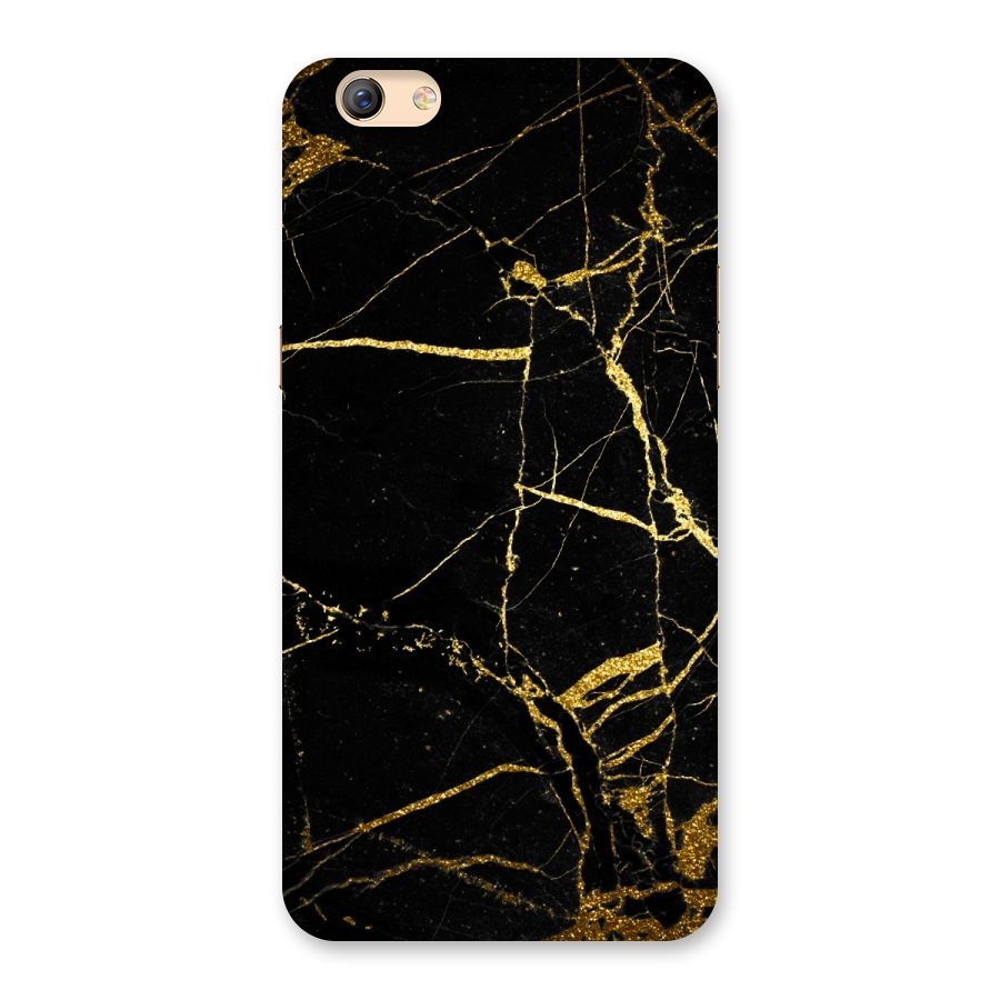 Black And Gold Design Back Case for Oppo F3 Plus