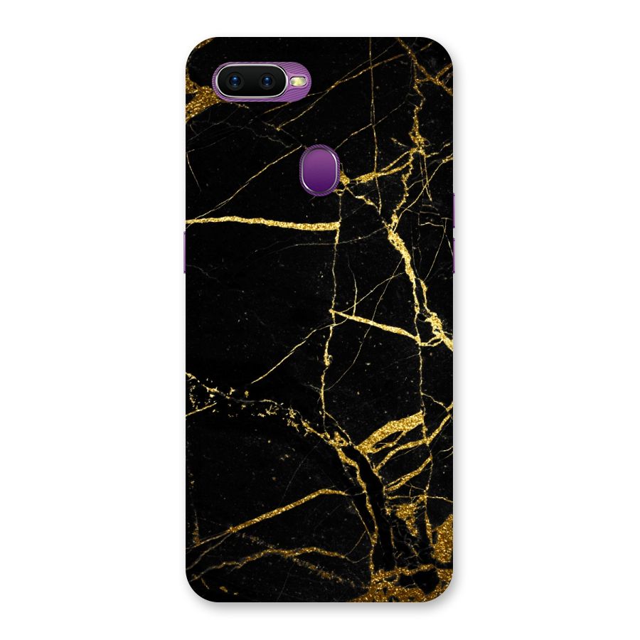 Black And Gold Design Back Case for Oppo F9