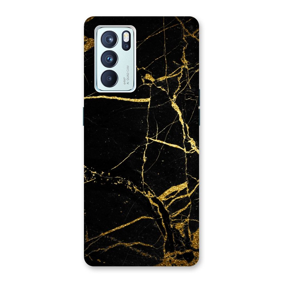 Black And Gold Design Back Case for Oppo Reno6 Pro 5G