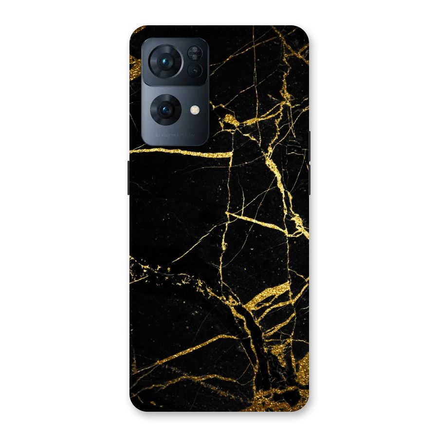 Black And Gold Design Back Case for Oppo Reno7 Pro 5G