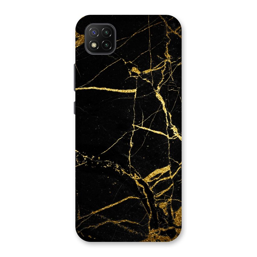 Black And Gold Design Back Case for Poco C3